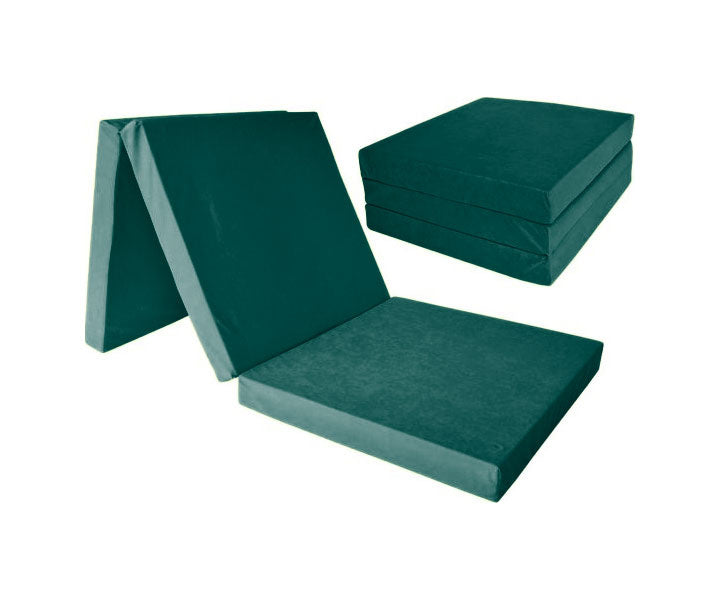 logeermatras - opvouwbaar met draagtas - groen/195x80 cm