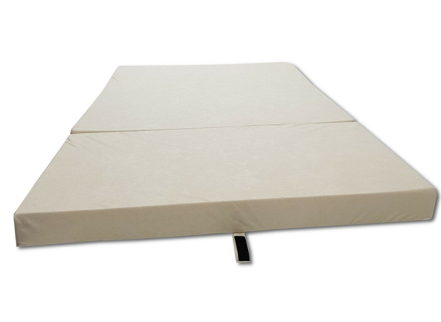 Logeermatras - Opvouwbaar, Comfortabel, Wasbare Hoes - Creme 200x120x10 cm