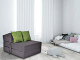 Logeermatras - Opklapbaar, 15 cm Dik, Wasbare Hoes - Grijs/200x70x15 cm