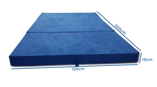 Logeermatras - Opvouwbaar en Comfortabel - Blauw 200x120x10 cm
