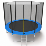Trampoline - veiligheidsnet & ladder - 244 cm blauw/zwart