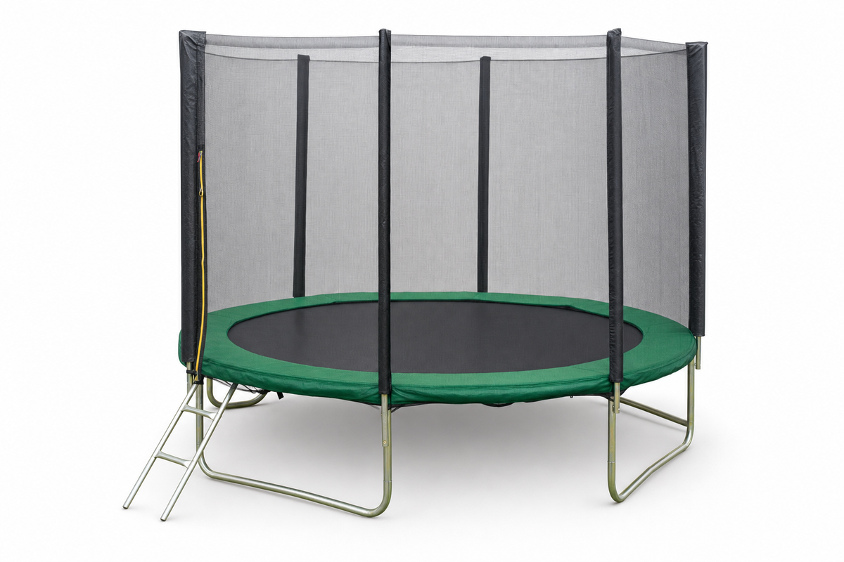 Trampoline - veiligheidsnet & ladder - groen/zwart 305 cm