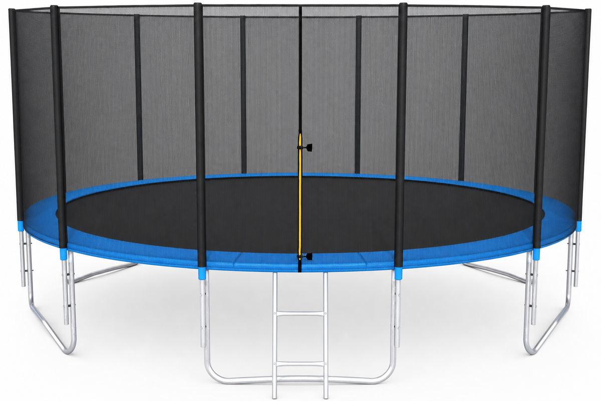 TRAMPOLINE - veiligheidsnet en ladder - blauw - 465 cm