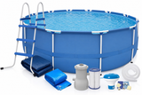 Opzetzwembad - 420 cm Diameter, 84 cm Hoogte, 9495 Liter, Pomp 2006 l/h - Blauw