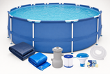 Opzetzwembad - 305 cm Diameter, 4383 Liter, Pomp - Blauw
