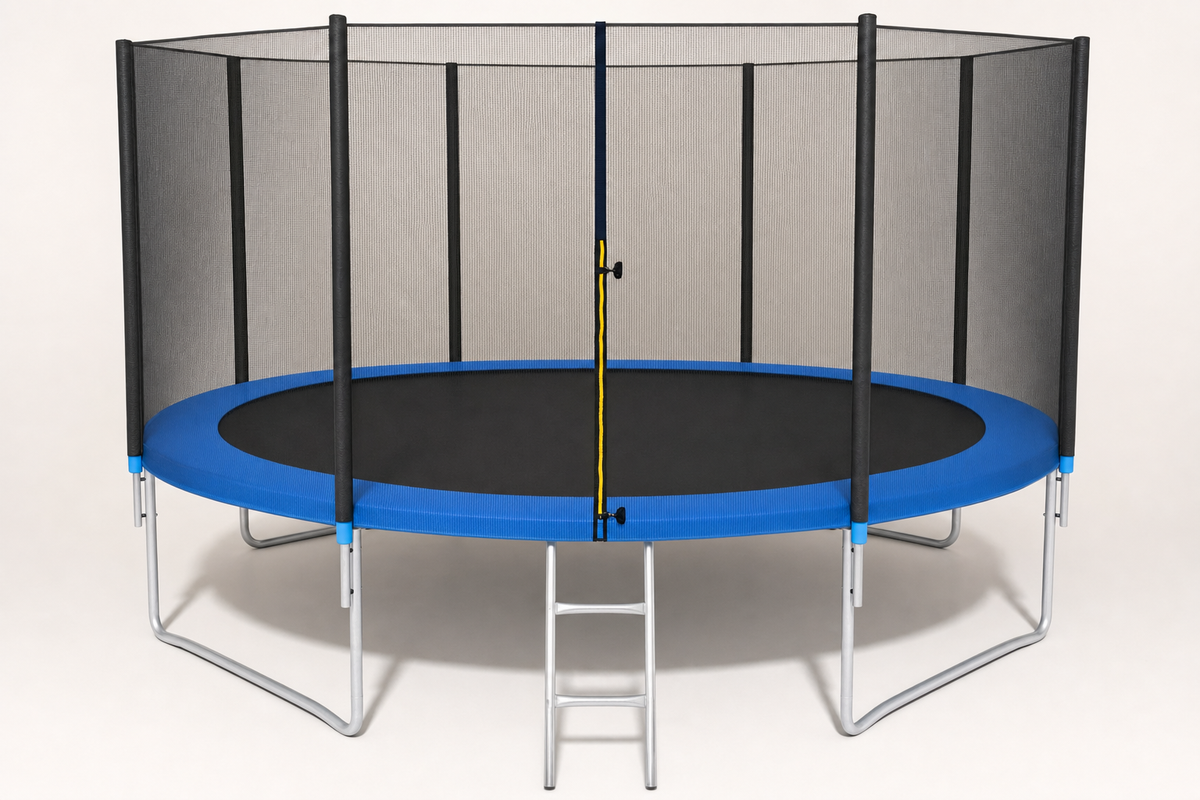TRAMPOLINE - Veiligheidsnet & Ladder - 374 cm Blauw