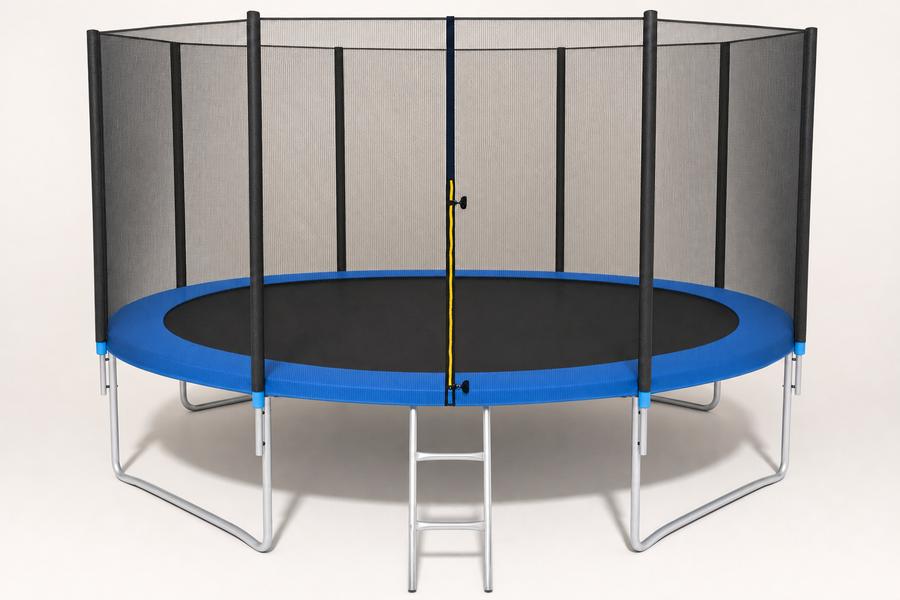 TRAMPOLINE - Veiligheidsnet & Ladder - 374 cm Blauw