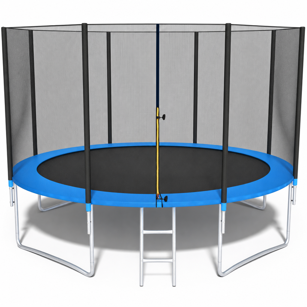 Trampoline - veiligheidsnet-ladder-150 kg - blauw-404 cm