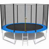 Trampoline - veiligheidsnet-ladder-150 kg - blauw-404 cm