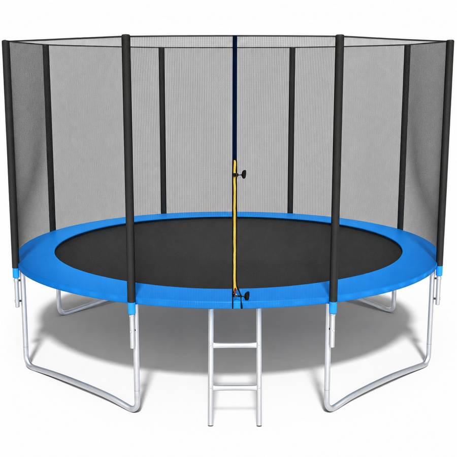 Trampoline - veiligheidsnet-ladder-150 kg - blauw-404 cm