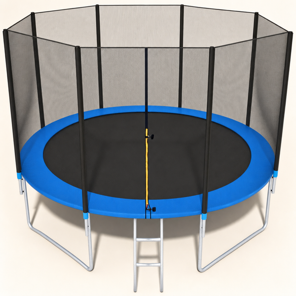 TRAMPOLINE - veiligheidsnet-ladder-150 kg - 366 cm - zwart-blauw