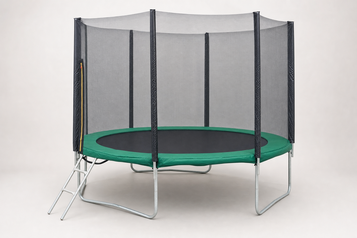TRAMPOLINE - 366 cm Veiligheidsnet Ladder - Groen/Zwart