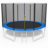 TRAMPOLINE - veiligheidsnet en ladder - blauw - 374 cm