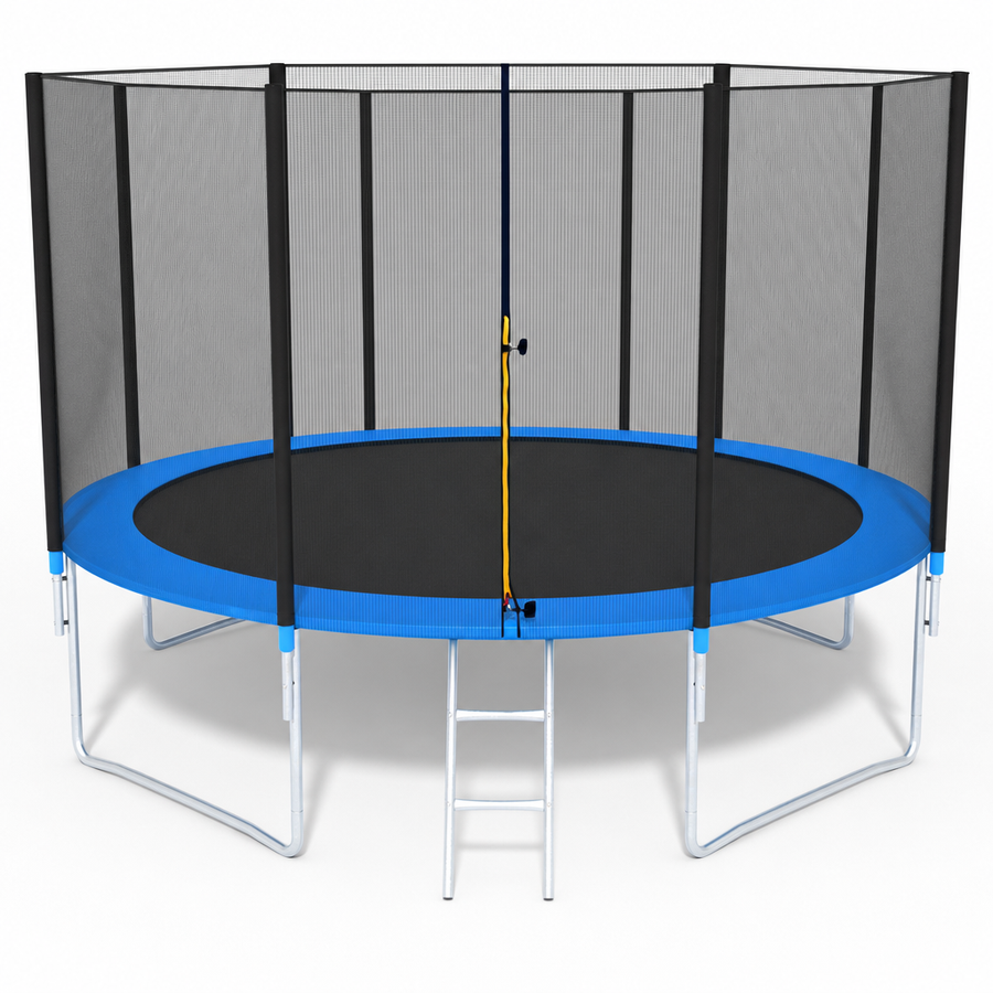 TRAMPOLINE - veiligheidsnet en ladder - blauw - 374 cm