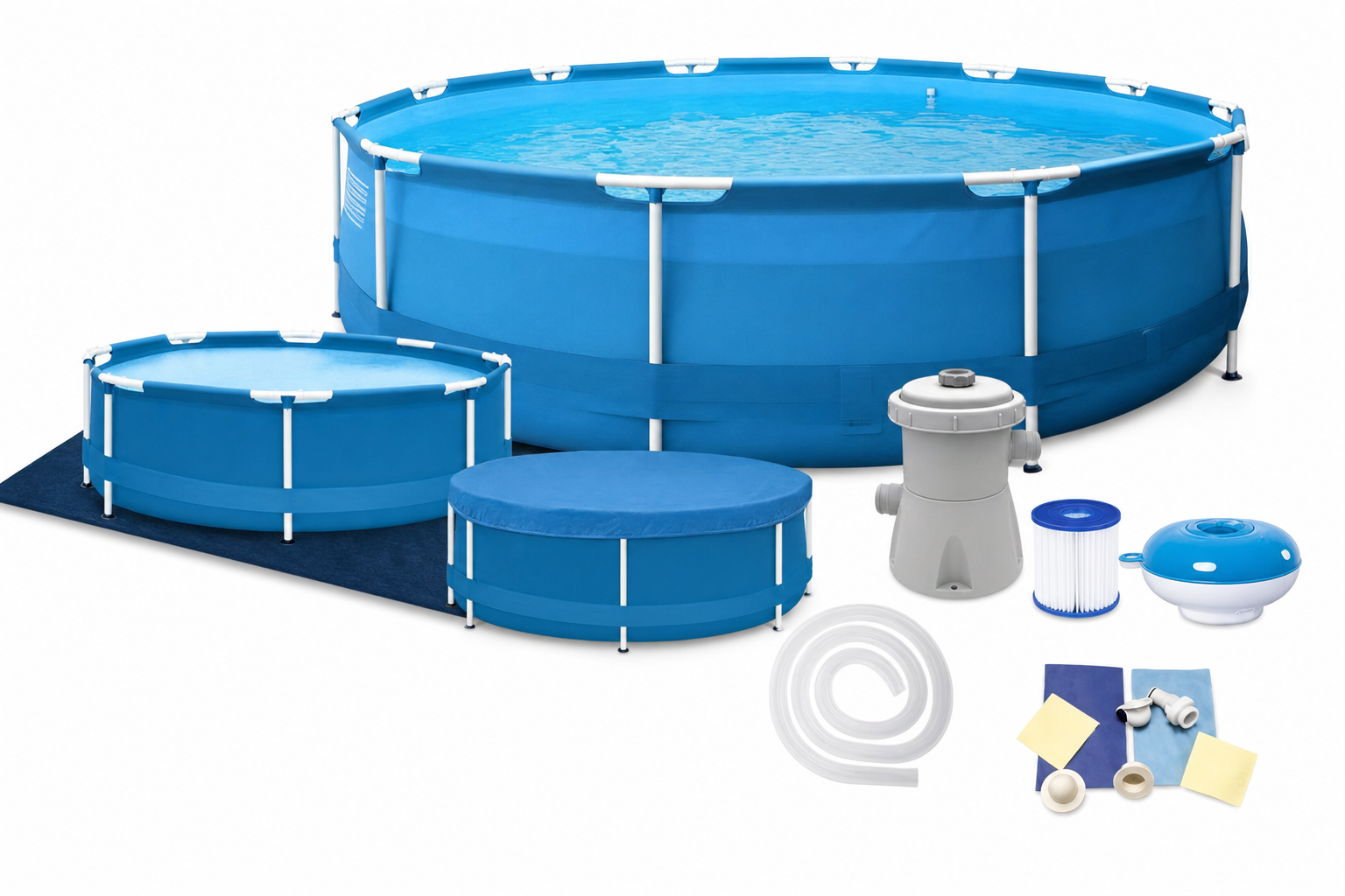 Opzetzwembad - 6125L 1136L/h Pomp 3-laags PVC - Blauw 366x76 cm