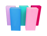 Jenga foam blokken - 15 elementen - blauw/groen/paars/roze/fuchsia