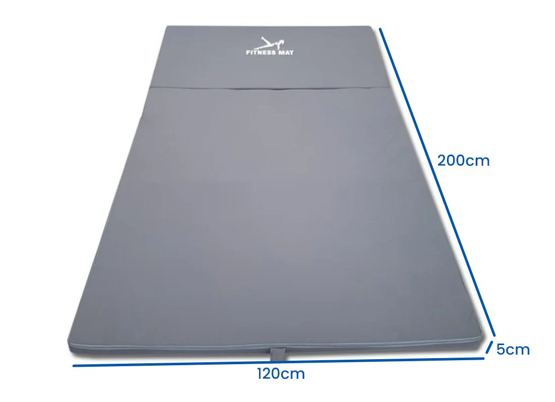 fitness matras - extra dik 5 cm - 120x200 cm grijs