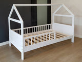 kinderbed - vurenhout-scandinavisch-ontwerp-uitval-barrière - wit-140x70cm