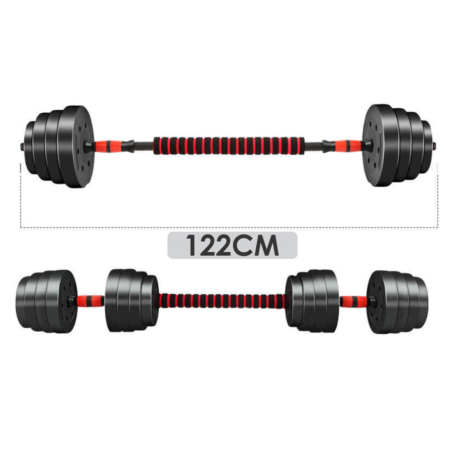 Halterset - Verstelbaar 30 kg - Zwart/Rood