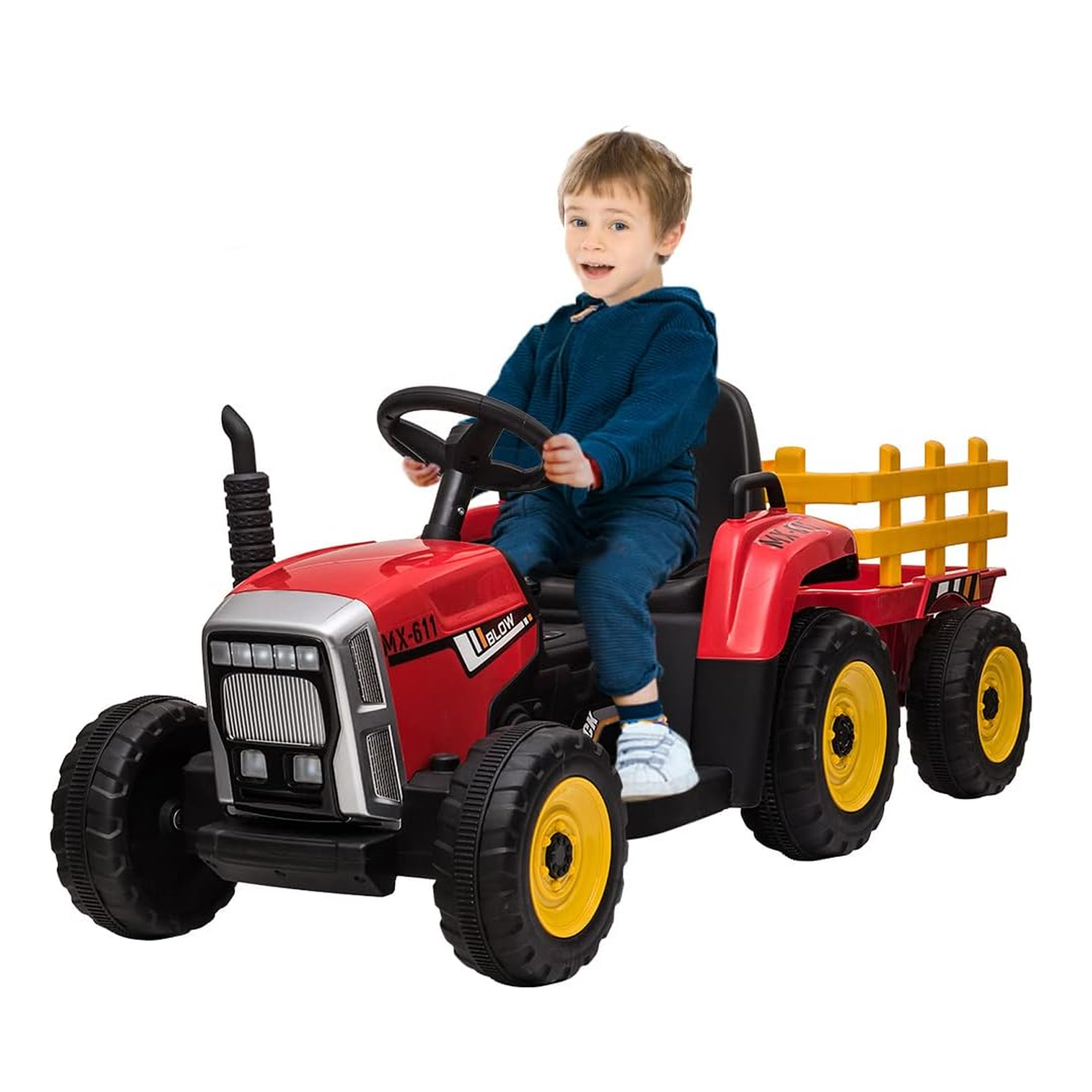 elektrisch bestuurbare tractor - 2x45W motoren - rood