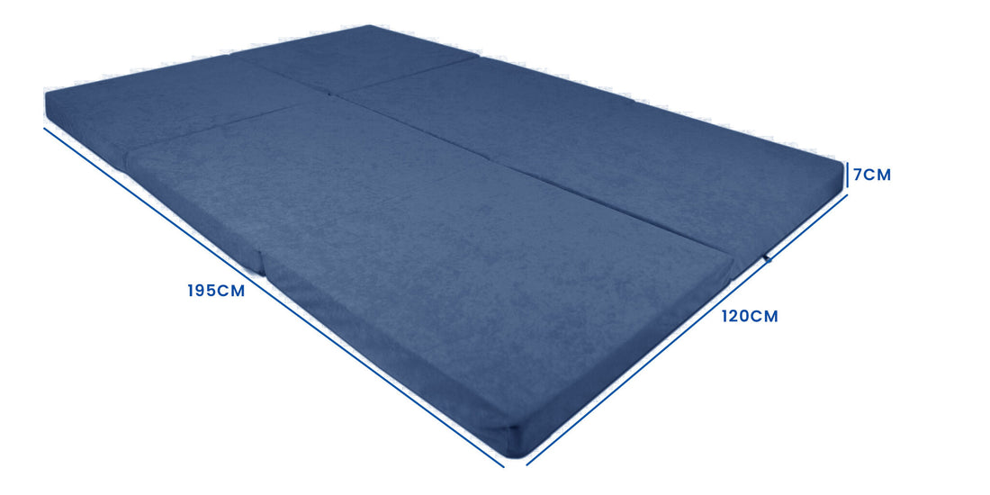 Opvouwbaar matras - compact en comfortabel - blauw 195x120x7 cm