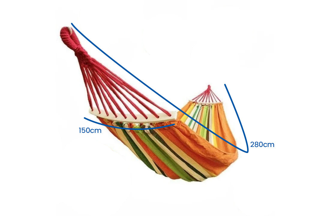 HANGMAT - 280x150 cm - oranje gestreept