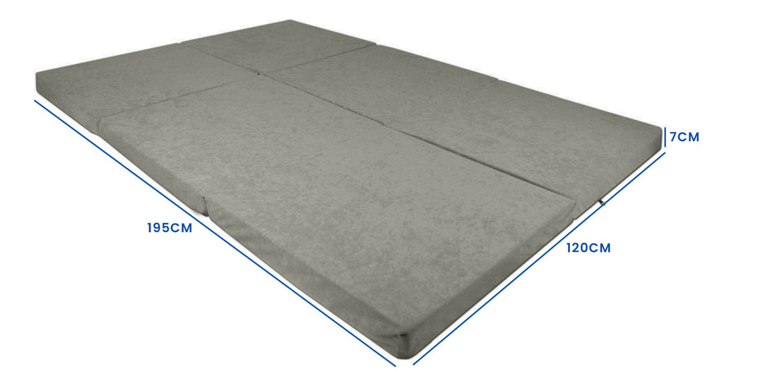 Opvouwbaar Matras - Compact en Comfortabel - Grijs 195x120x7 cm