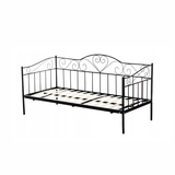 BEDFRAME - Metalen frame met hartdecoratie - Zwart - 90x200 cm
