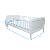 Peuterbed - lattenbodem-uitvalbeveiliging - wit-160x70cm