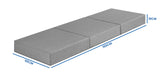 Logeermatras - opvouwbaar, comfortabel, wasbare hoes - grijs 195x65 cm
