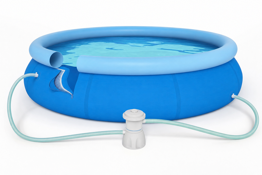 Opblaaszwembad - 3-laags PVC met pomp 1136 l/h - Blauw 244 cm