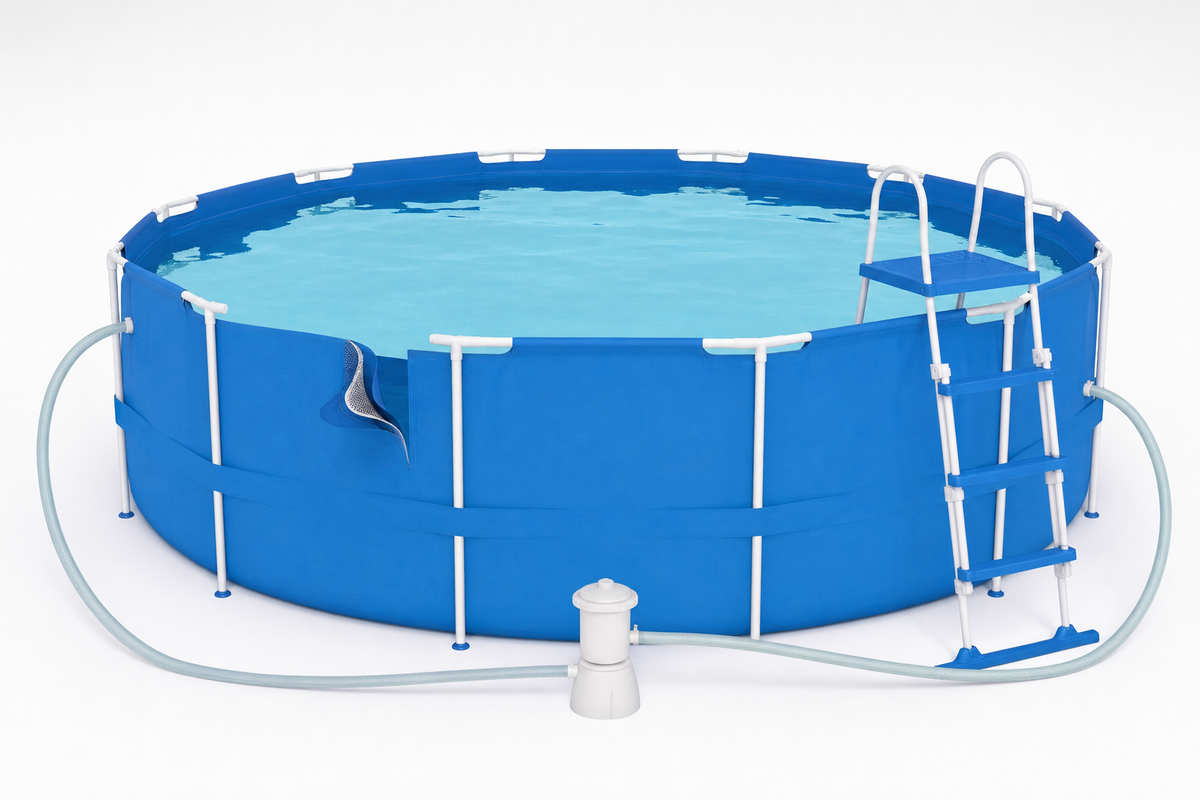 Opzetzwembad - 450x122cm Met Pomp - Blauw