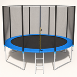 TRAMPOLINE - veiligheidsnet-ladder-150 kg - 366 cm - zwart-blauw