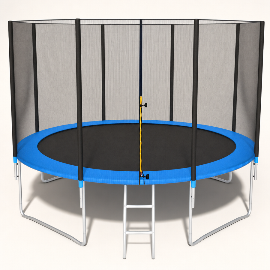 TRAMPOLINE - veiligheidsnet-ladder-150 kg - 366 cm - zwart-blauw