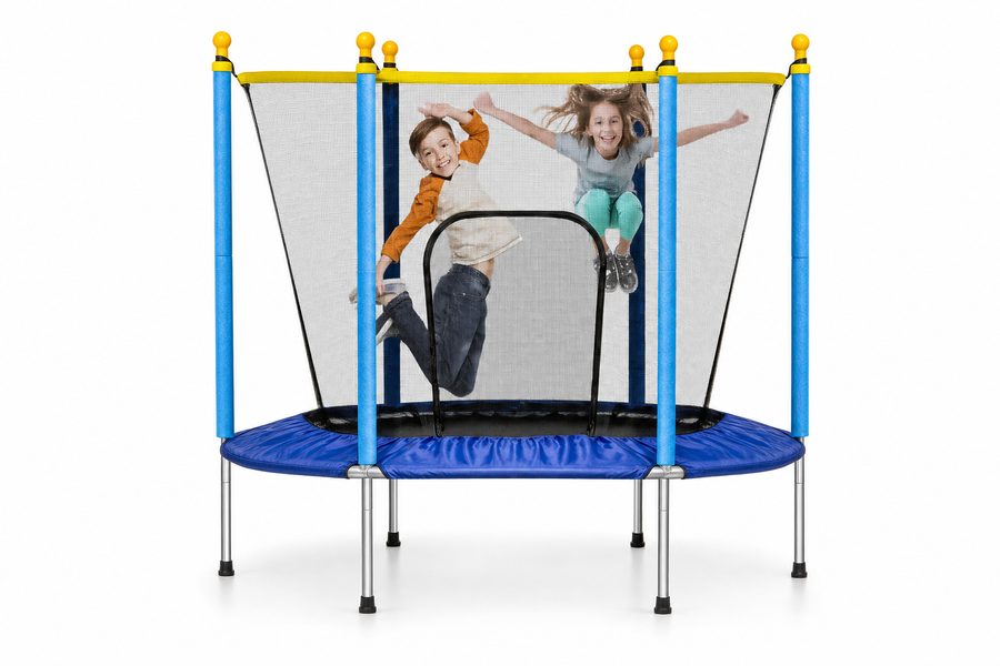 TRAMPOLINE - Veiligheidsnet - Ø 140 cm - Blauw/Geel