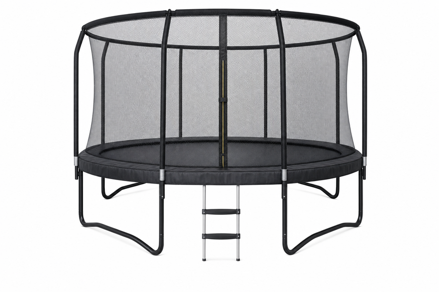 TRAMPOLINE - Veiligheidsnet-Ladder-Max 150kg - Zwart-305cm