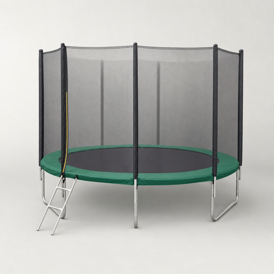 TRAMPOLINE - 366 cm Veiligheidsnet Ladder - Groen/Zwart