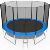 Trampoline - veiligheidsnet-ladder-150 kg - blauw-404 cm