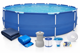 Opzetzwembad - 420 cm Diameter, 84 cm Hoogte, 9495 Liter, Pomp 2006 l/h - Blauw