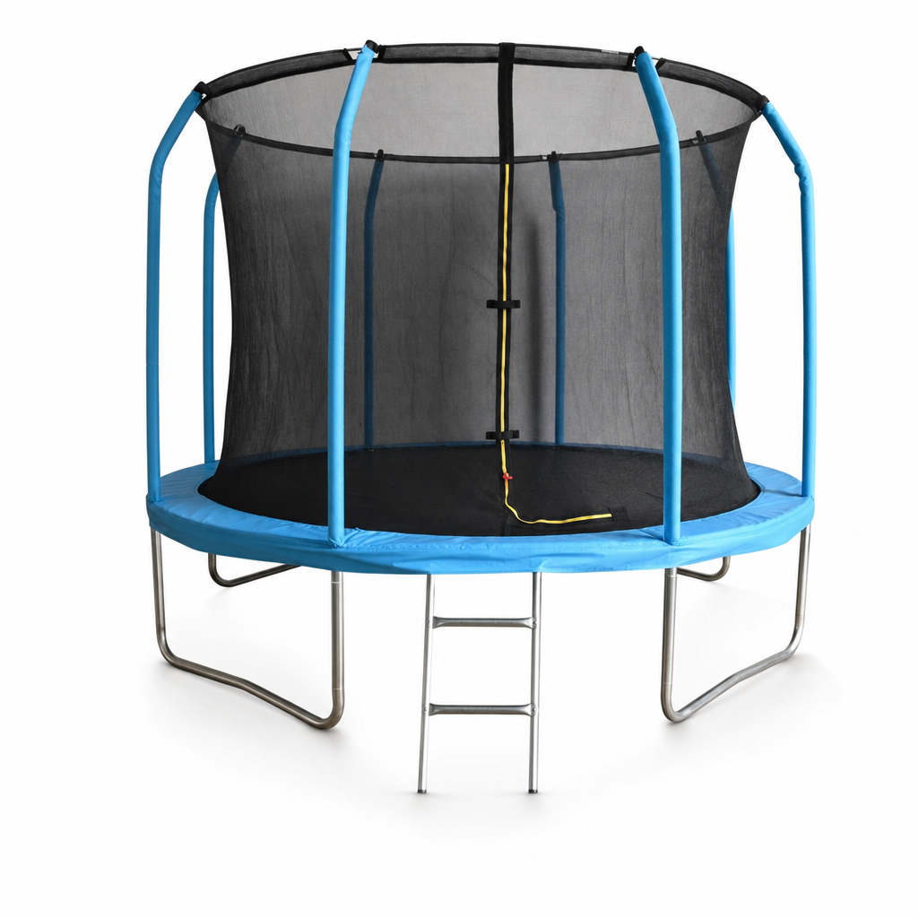 Trampoline - veiligheidsnet & ladder - 244 cm blauw