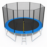 TRAMPOLINE - veiligheidsnet en ladder - blauw - 374 cm