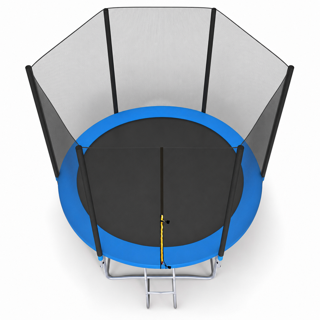 Trampoline - veiligheidsnet & ladder - 244 cm blauw/zwart