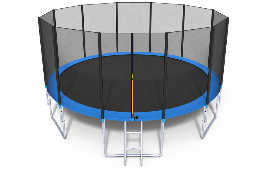 TRAMPOLINE - veiligheidsnet en ladder - blauw - 465 cm