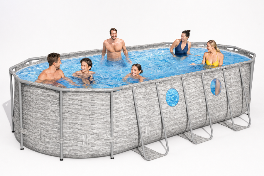 Zwembad - Power Steel Swim Vista II 13.430L - Grijs 549x274x122cm