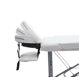 MASSAGETAFEL - Opvouwbaar Aluminium - Verstelbare Hoofdsteun - Wit 185x70 cm