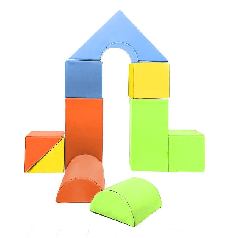 FOAM BLOKKEN SET - 15 Elementen, T-21 Schuim, Slijtvast - Groen/Geel/Oranje/Blauw
