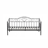 BEDFRAME - Metalen frame met hartdecoratie - Zwart - 90x200 cm