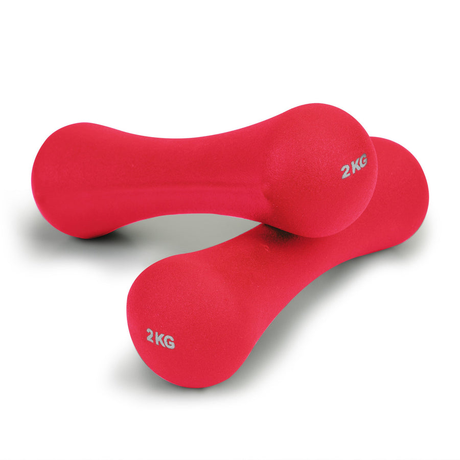 DUMBBELLS - Neopreen, 4kg, Comfortabele grip - Donker roze