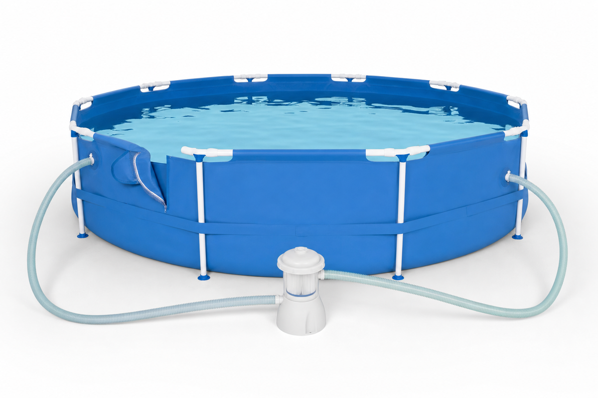Opzetzwembad - 305 cm Diameter, 4383 Liter, Pomp - Blauw