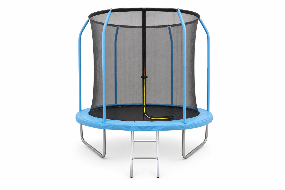 Trampoline - veiligheidsnet & ladder - 244 cm blauw
